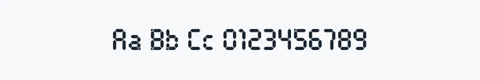 Rzeczywista próbka kroju Pocket Calculator — Aa Bb Cc 0123456789