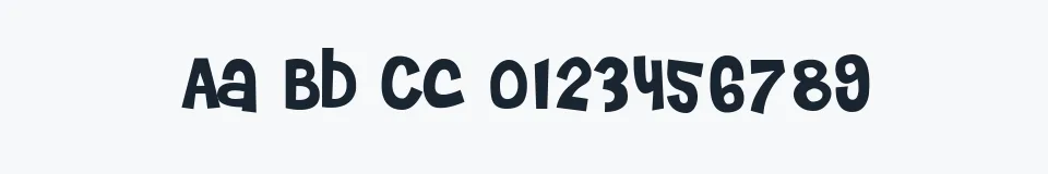 Rzeczywista próbka kroju Cheri — Aa Bb Cc 0123456789