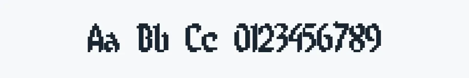 Rzeczywista próbka kroju 8-bit Limit O BRK — Aa Bb Cc 0123456789