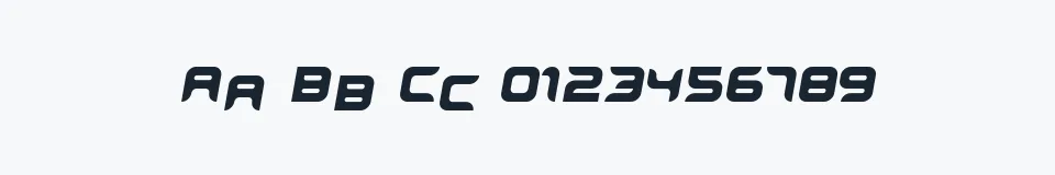 Rzeczywista próbka kroju miniskip — Aa Bb Cc 0123456789