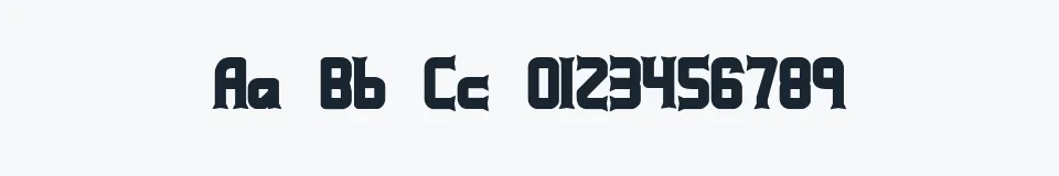 Rzeczywista próbka kroju Ataxia Outline BRK — Aa Bb Cc 0123456789