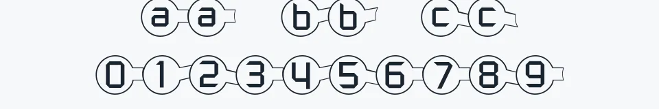 Rzeczywista próbka kroju Molecular — Aa Bb Cc 0123456789