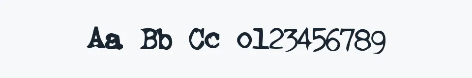 Rzeczywista próbka kroju Ghostwriter — Aa Bb Cc 0123456789