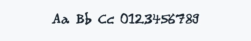 Rzeczywista próbka kroju Chaiee — Aa Bb Cc 0123456789