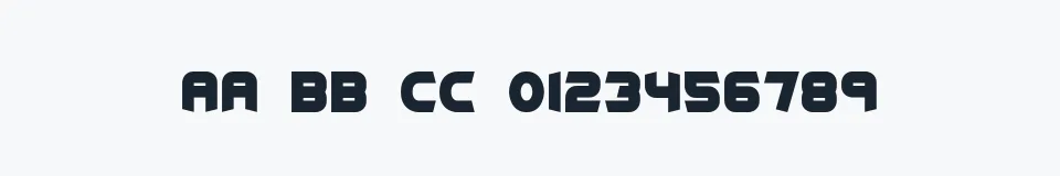 Rzeczywista próbka kroju Kickflip BRK — Aa Bb Cc 0123456789