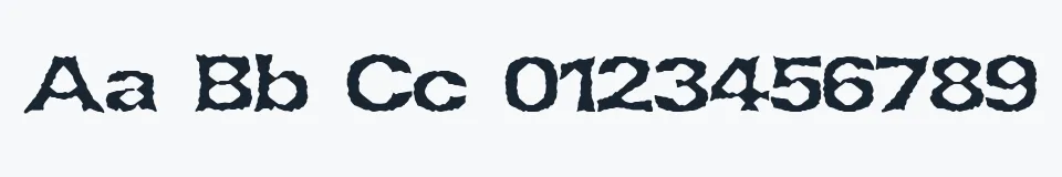 Rzeczywista próbka kroju Lethargic BRK — Aa Bb Cc 0123456789