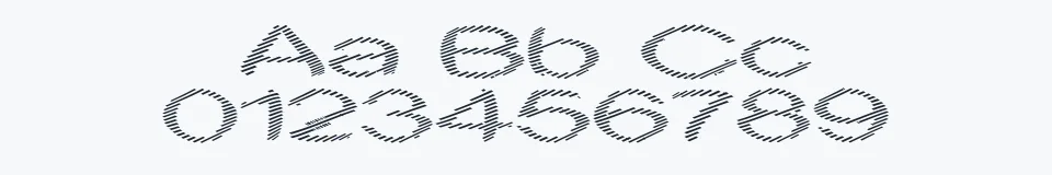 Rzeczywista próbka kroju Obtuse One — Aa Bb Cc 0123456789