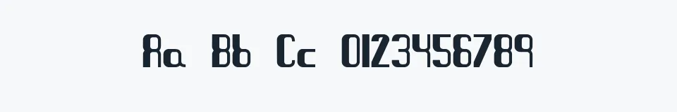 Rzeczywista próbka kroju Quandary BRK — Aa Bb Cc 0123456789