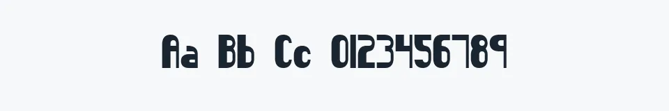 Rzeczywista próbka kroju Sideways BRK — Aa Bb Cc 0123456789