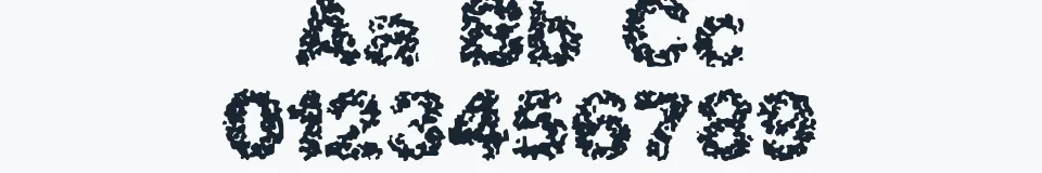 Rzeczywista próbka kroju Spastic BRK — Aa Bb Cc 0123456789