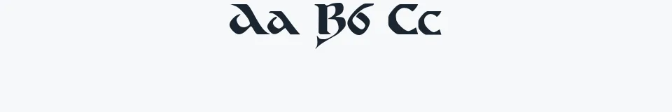 Rzeczywista próbka kroju Dahaut — Aa Bb Cc 0123456789