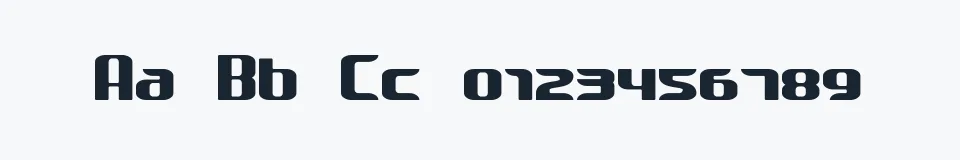 Rzeczywista próbka kroju Decipher — Aa Bb Cc 0123456789