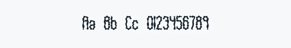 Rzeczywista próbka kroju Wiggly Squiggly BRK — Aa Bb Cc 0123456789