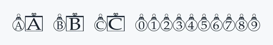Rzeczywista próbka kroju Xmas — Aa Bb Cc 0123456789