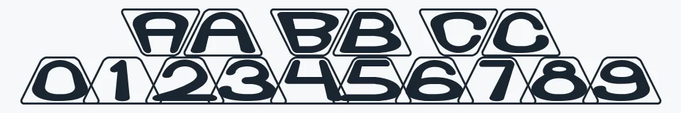 Rzeczywista próbka kroju Zoidal BRK — Aa Bb Cc 0123456789