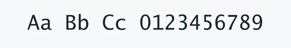 Rzeczywista próbka kroju Excalibur Monospace — Aa Bb Cc 0123456789
