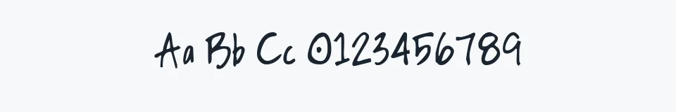 Rzeczywista próbka kroju HandPrinting — Aa Bb Cc 0123456789
