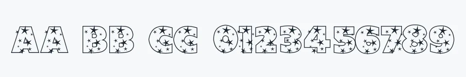 Rzeczywista próbka kroju Starlight Sans JL — Aa Bb Cc 0123456789