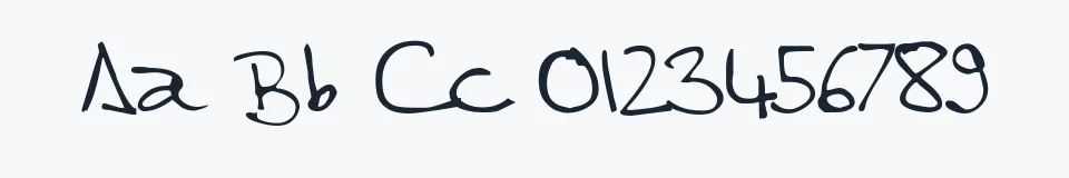 Rzeczywista próbka kroju SteveHandwriting — Aa Bb Cc 0123456789