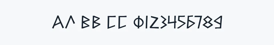 Rzeczywista próbka kroju Alfabetix — Aa Bb Cc 0123456789