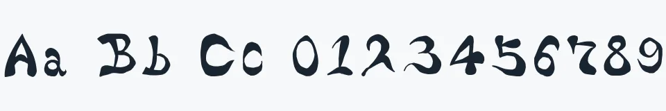 Rzeczywista próbka kroju Bharatic-Font — Aa Bb Cc 0123456789