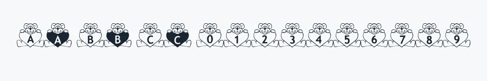 Podgląd czcionki BillyBears LoveNotes