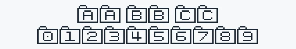 Rzeczywista próbka kroju Bit Folder15 (sRB) — Aa Bb Cc 0123456789