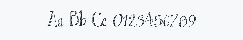 Rzeczywista próbka kroju blackout serif — Aa Bb Cc 0123456789