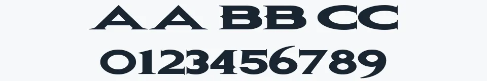 Rzeczywista próbka kroju BonJovi — Aa Bb Cc 0123456789