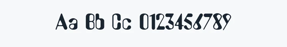 Rzeczywista próbka kroju Amelia — Aa Bb Cc 0123456789