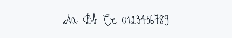 Rzeczywista próbka kroju Cher Font — Aa Bb Cc 0123456789