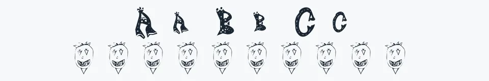 Rzeczywista próbka kroju Chinese Firedrill — Aa Bb Cc 0123456789