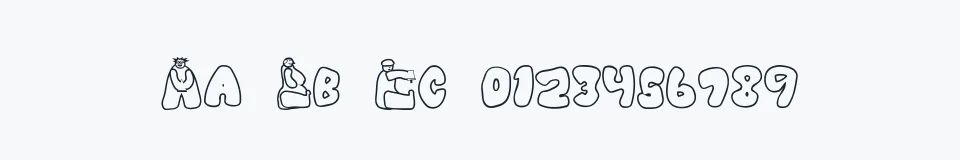 Rzeczywista próbka kroju Chlorinuh — Aa Bb Cc 0123456789