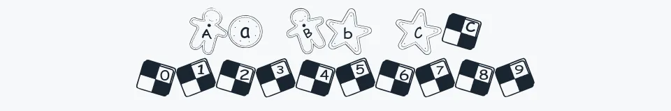 Rzeczywista próbka kroju Cookie Font — Aa Bb Cc 0123456789