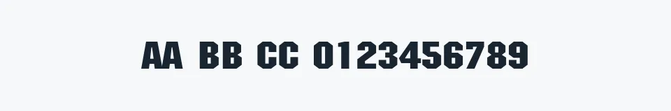 Rzeczywista próbka kroju ATROX — Aa Bb Cc 0123456789