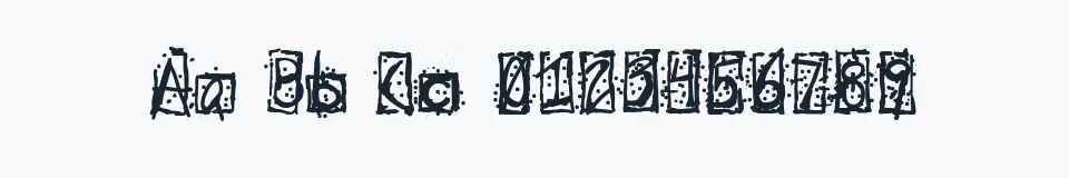Rzeczywista próbka kroju Evils Signature — Aa Bb Cc 0123456789