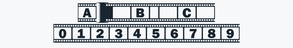 Rzeczywista próbka kroju FilmStrip — Aa Bb Cc 0123456789