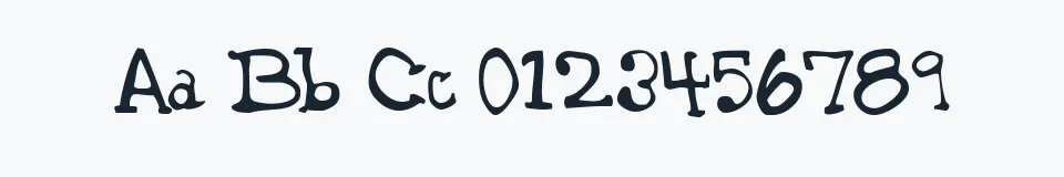 Rzeczywista próbka kroju Garth Hand — Aa Bb Cc 0123456789