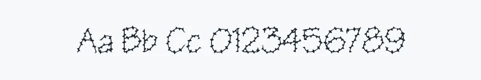 Rzeczywista próbka kroju BarbedWire — Aa Bb Cc 0123456789