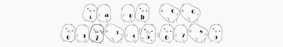 Rzeczywista próbka kroju hiyo Font — Aa Bb Cc 0123456789