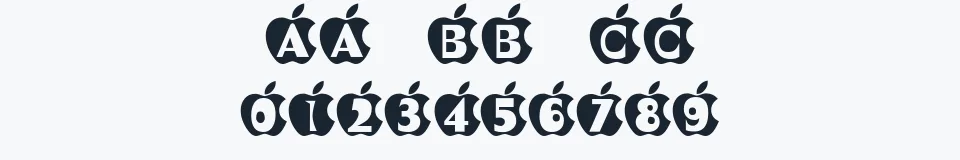 Rzeczywista próbka kroju IN APPLE — Aa Bb Cc 0123456789