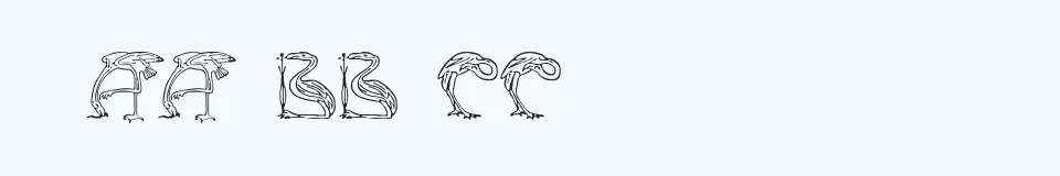 Rzeczywista próbka kroju JF Flamingo — Aa Bb Cc 0123456789