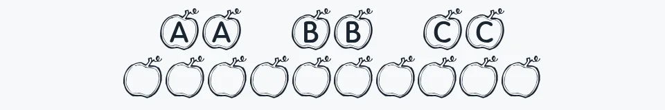 Rzeczywista próbka kroju KR Apple — Aa Bb Cc 0123456789