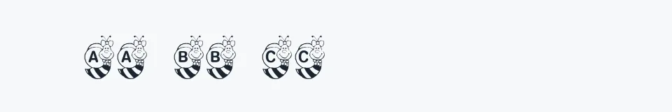 Rzeczywista próbka kroju KR Hunnybee — Aa Bb Cc 0123456789