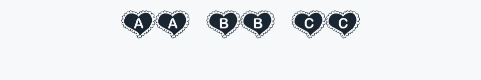 Rzeczywista próbka kroju KR Valentine Heart — Aa Bb Cc 0123456789
