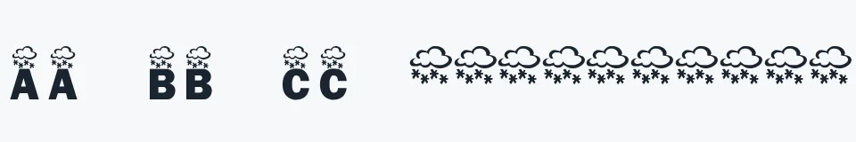Rzeczywista próbka kroju KR Wintry Mix — Aa Bb Cc 0123456789