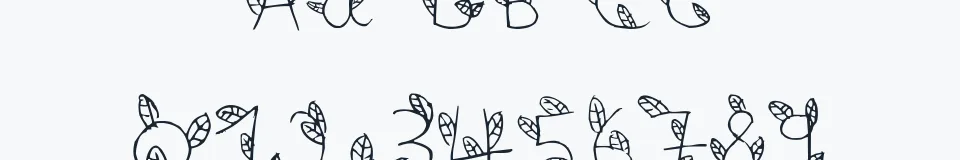 Rzeczywista próbka kroju leaves — Aa Bb Cc 0123456789