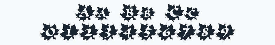 Rzeczywista próbka kroju Maple Leaf Rag — Aa Bb Cc 0123456789