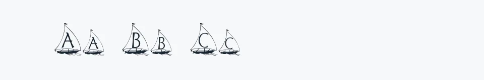 Rzeczywista próbka kroju Petits Bateaux — Aa Bb Cc 0123456789