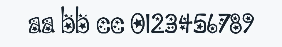 Rzeczywista próbka kroju sabrina star — Aa Bb Cc 0123456789